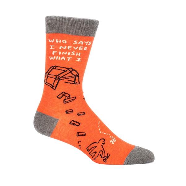 Blue Q Men's Crew Sock Who Says I Never Finish What I... | The Gifted Type