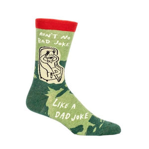Blue Q Men's Crew Sock Ain't No Bad Joke Like A Dad Joke | The Gifted Type
