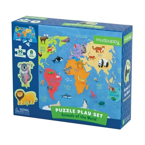 Puzzle Play Set Animals Of The World | 36 Pieces | The Gifted Type