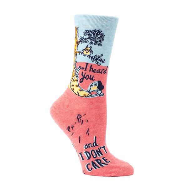 Blue Q Women's Crew Sock I Heard You And I Don't Care | The Gifted Type