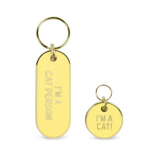 Fred & Friends Keychain Set | Cat Person People + Pet Tags