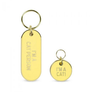 Fred & Friends Keychain Set | Cat Person People + Pet Tags