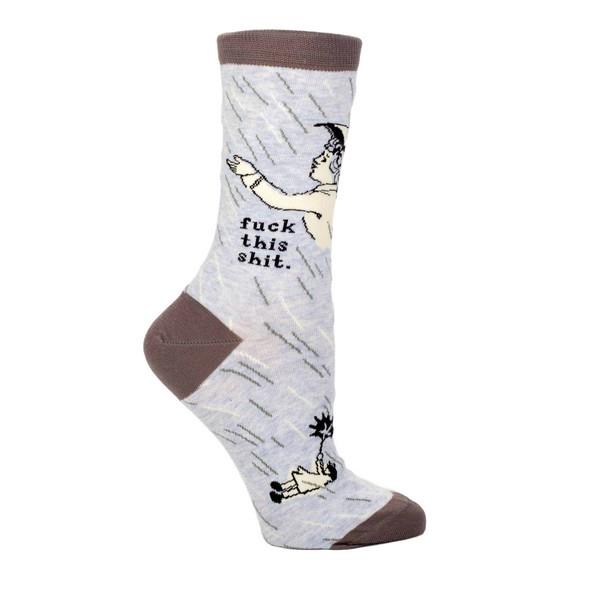 Blue Q Women's Crew Sock Fuck This Shit | The Gifted Type