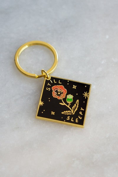Stay Home Club Enamel Keychain | Still Sleepy