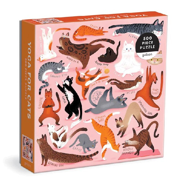 Galison 500 Piece Puzzle | Yoga For Cats